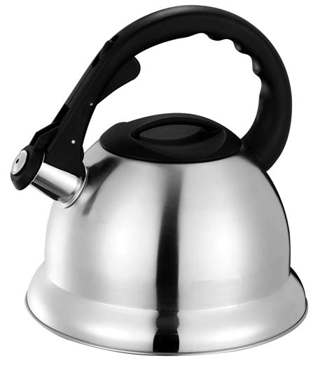 Home Basics 3 Liter Brushed Stainless Steel Whistling Tea Kettle ...