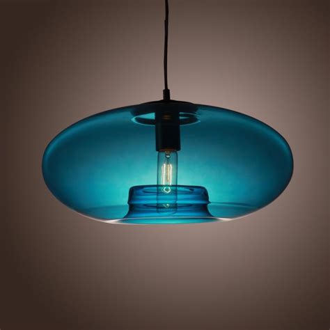 Ceiling Hanging Blue Glass Pendant Lamp Bubble Design Light Fixture US ...