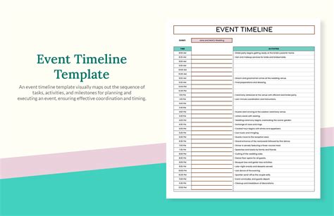 Event Timeline Template - Download in Excel, Google Sheets | Template.net