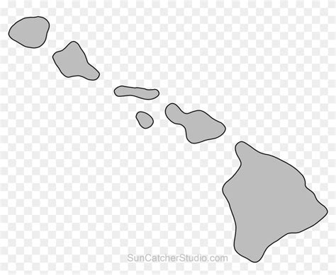 Hawaii Map Outline Png Shape State Stencil Clip Art - Hawaii State Outline Map, Transparent Png ...