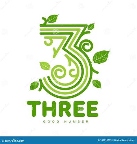 Numeric logo three stock illustration. Illustration of design - 103818099