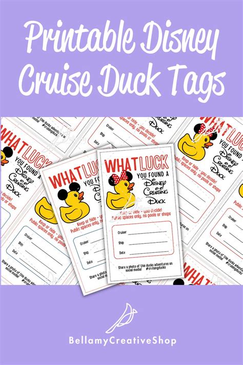 Printable Disney Cruise Duck Tags Cruise Vacation, Disney Cruise, Disney Ships, Duck Gifts ...