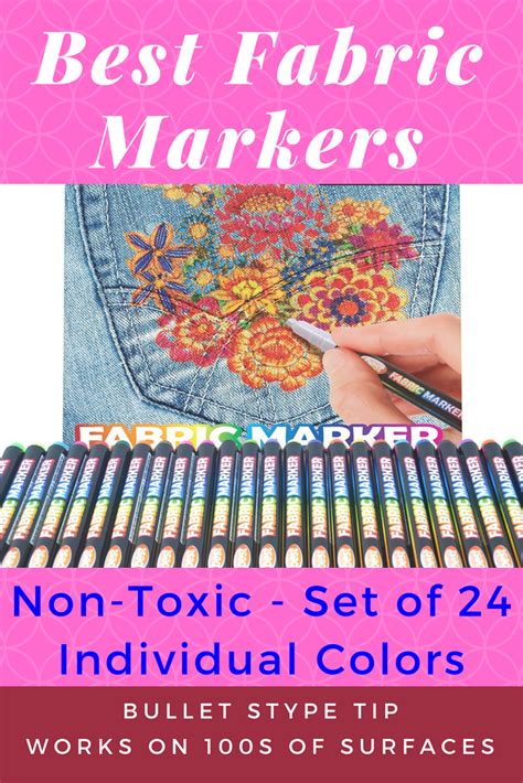 Best Fabric Markers (PACK OF 24 PENS) Non-Toxic - Set of 24 Individual Colors - NO DUPLICATES ...