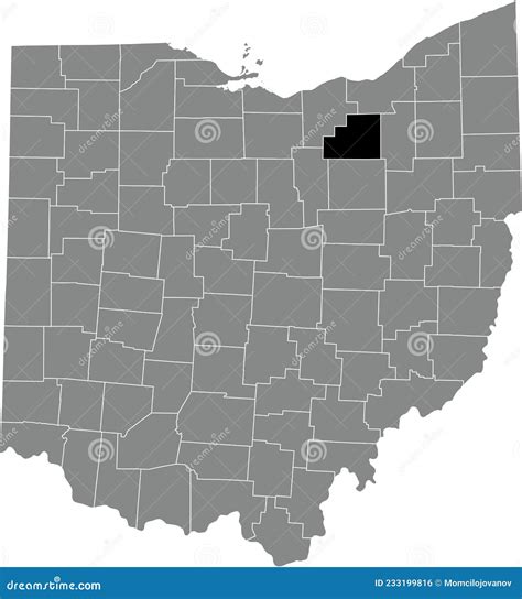 Location Map of the Medina County of Ohio, USA Stock Vector ...