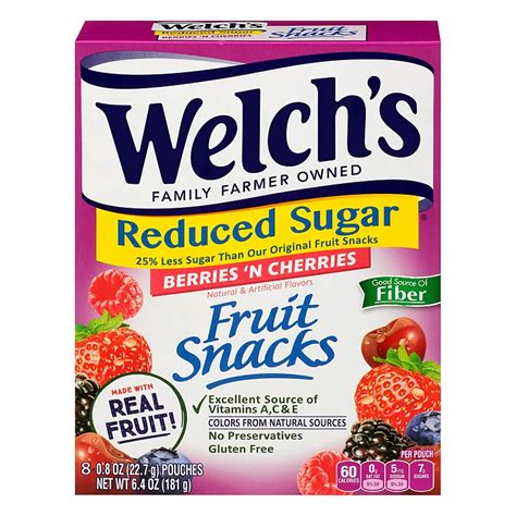 Welch's Reduced Sugar Berries 'N Cherries Fruit Snacks - Shop Snacks ...