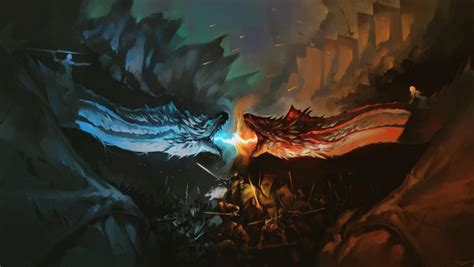 1360x768 Dragon Battle Fire Vs Ice Game Of Thrones Desktop Laptop HD ...