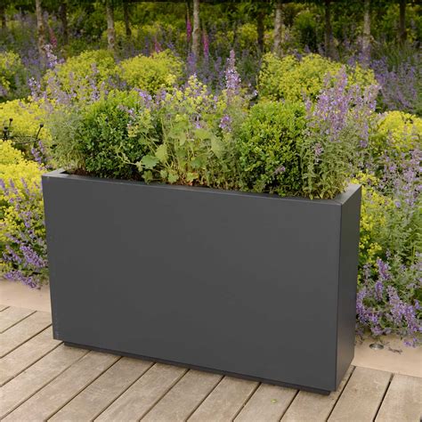 Rectangle Metal Planter in Anthracite Grey - Harrod Horticultural