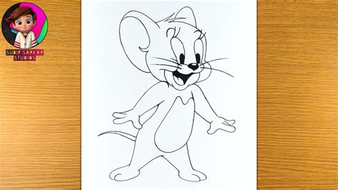 how to draw jerry the mouse || how to draw jerry step by step easy || how to draw jerry easy ...