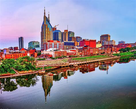 Colorful Nashville City Skyline Photograph by Gregory Ballos - Fine Art ...