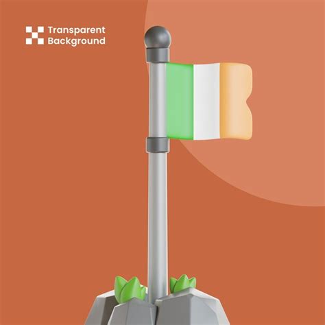 Premium PSD | 3d illustration of ireland flag