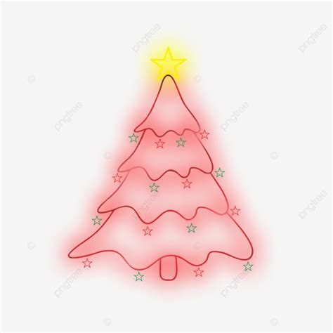 Vector Neon Red Christmas Tree, Christmas Tree, Neon, Vector PNG Transparent Clipart Image and ...