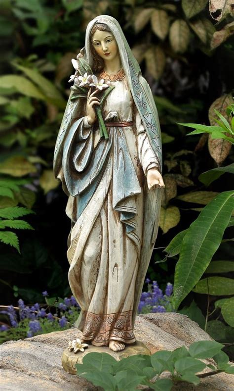 Blessed Virgin Mary Mother Madonna Lilies Garden Statue Jesus Mother ...