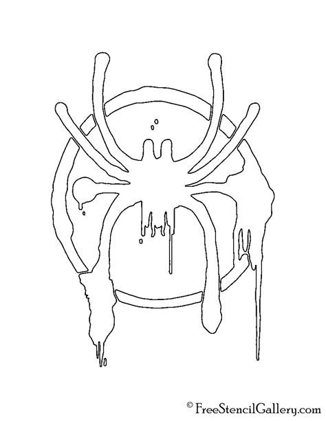 Spiderman - Miles Morales Symbol Stencil | Free Stencil Gallery | Spiderman drawing, Spiderman ...