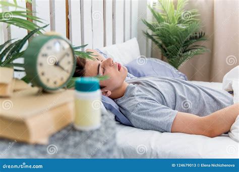 Man Waking Up Late for Work, he Overslept Stock Image - Image of alone ...