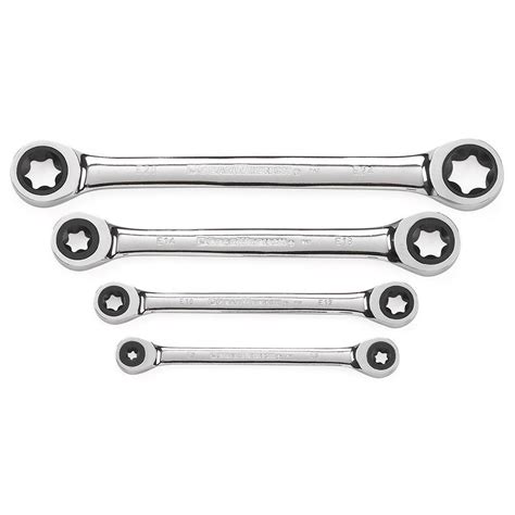 GearWrench E-Torx Ratcheting Double Box-End Wrench Set (4-Piece)-9224D ...