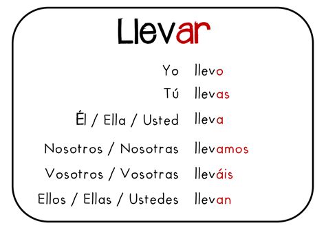 Llevar | Grammaire espagnole, Espagnol, Cours espagnol