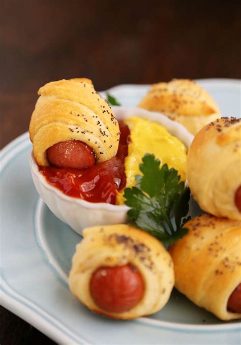 3-Ingredient Crescent Hot Dog Rollups | Recipe | Hot dog appetizers, Appetizer bites, Crescent ...