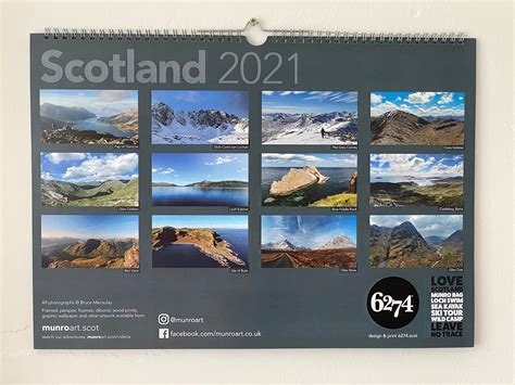 Scottish Landscape Calendar A3 Scotland 2021 Calendar by | Etsy