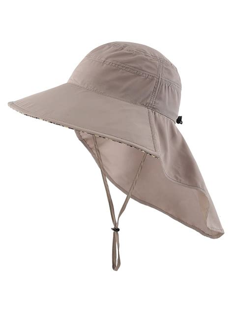 Men's Quick Dry Wide Brim Sun Hats With Neck Flap Fishing Hat UPF50+ - Light Gray - CS184EAOZOG