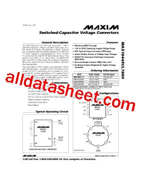 ICL7660CPA Datasheet(PDF) - Maxim Integrated Products