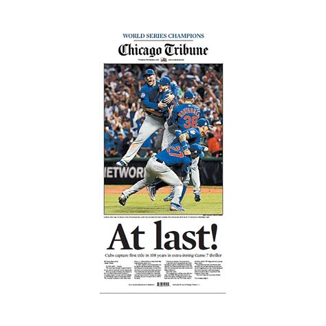 Chicago Tribune Cubs World Series Champions Front Page Poster | Shop ...