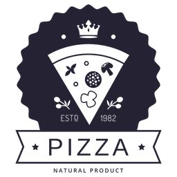 Pizza logo seal with chef - Vector download