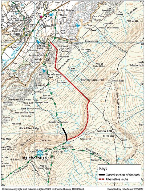 Yorkshire Three Peaks Challenge route