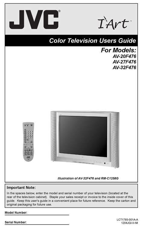 JVC I ART AV-20F476 USER MANUAL Pdf Download | ManualsLib