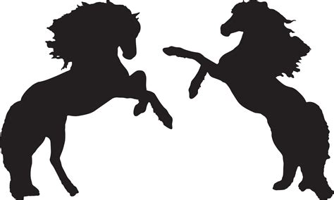 silhouette two horses standing 21956671 Vector Art at Vecteezy