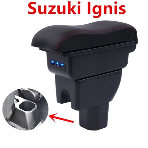 For Suzuki Ignis armrest box USB Charging heighten Double layer central ...