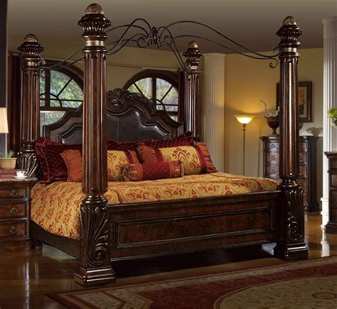 Rich Brown Solid Hardwood Cal King Poster Bed Classic Traditional McFerran B6005 – buy online on ...