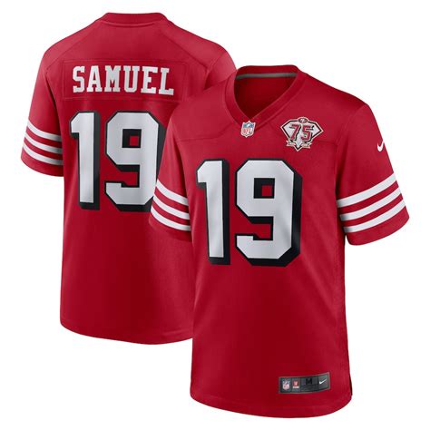 Men's Nike Deebo Samuel Scarlet San Francisco 49ers 75th Anniversary Alternate Game Player Jersey