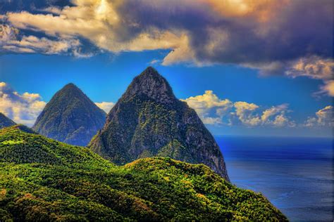 The Pitons, St. Lucia Photograph by Tom Till