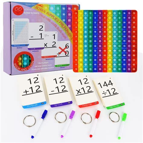 Buy Math Flash Cards+Pop It-Math Games for Kids Ages 4-8 ...