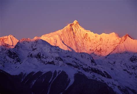 Meili Snow Mountains At Sunrise Stock Photo - Image of latitude ...