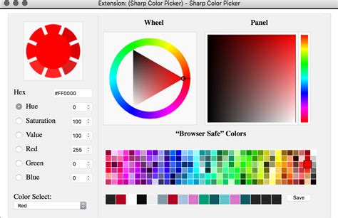 Firefox extension feature: Sharp color picker