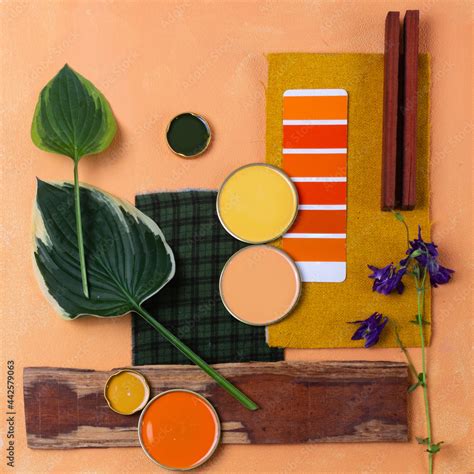 color palette mood board for interior design and decor Stock Photo | Adobe Stock