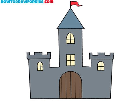 How to Draw an Easy Castle - Easy Drawing Tutorial For Kids