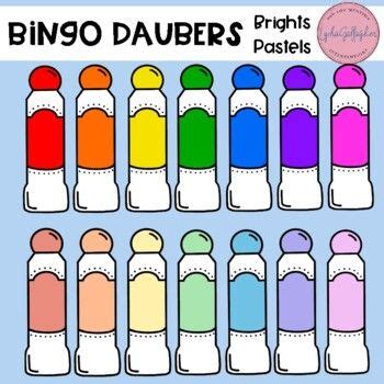 Clipart Bingo Daubers - Bright and Pastel Colors