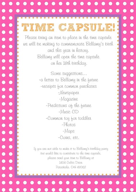 Time capsule birthday, Baby first birthday, Birthday time capsule