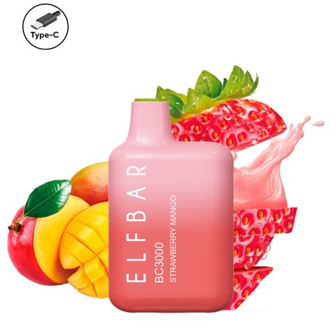 ELF BAR BC3000 - Strawberry Mango 5% Nicotine Disposable Vape ...