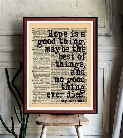 Andy Dufresne Quote Art Print Unique literary download - Etsy