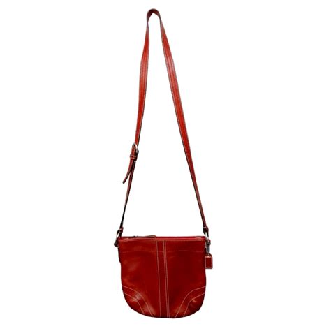 Coach Red Leather Vintage Small Crossbody Bag Purse W… - Gem