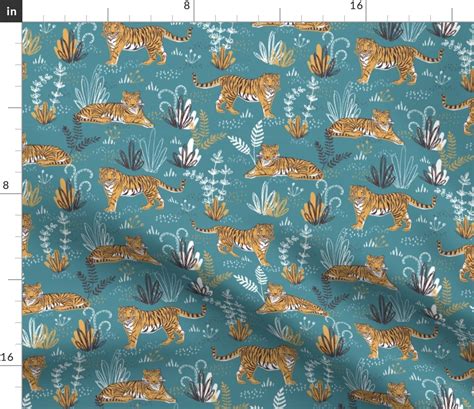 modern tropical tiger pattern Fabric | Spoonflower