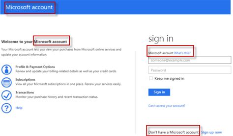 Microsoft Account Billing Information