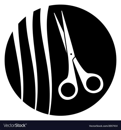 Scissors with hairstyle - barber symbol Royalty Free Vector