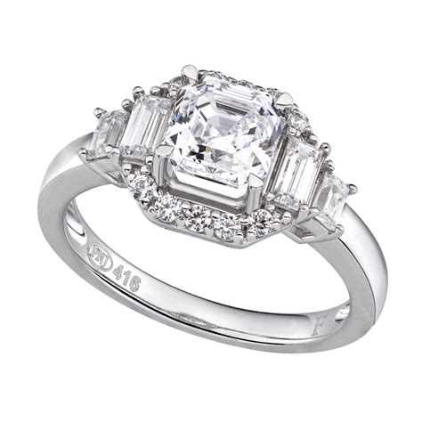 Cushion Cut Diamond Ring in 10K White Gold