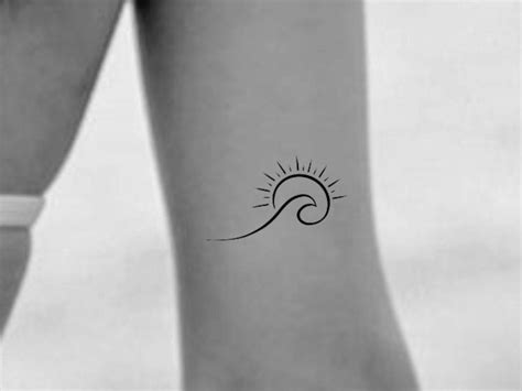 Sun Wave Temporary Tattoo / sun tattoo / wave tattoo