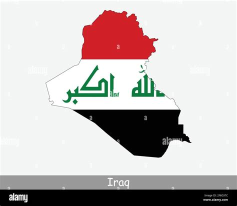 Iraq Map Flag. Map of the Republic of Iraq with the Iraqi national flag ...