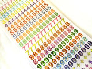 Small Coloured Sticky Adhesive Numbers 0-9, Labels Stickers for Craft ...